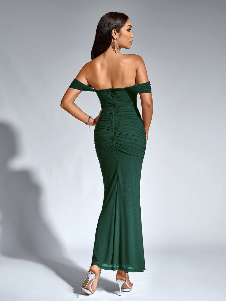 Mila | Off Shoulder Ruched Bodycon Dress in first_variant_option1 | Elegant Women&