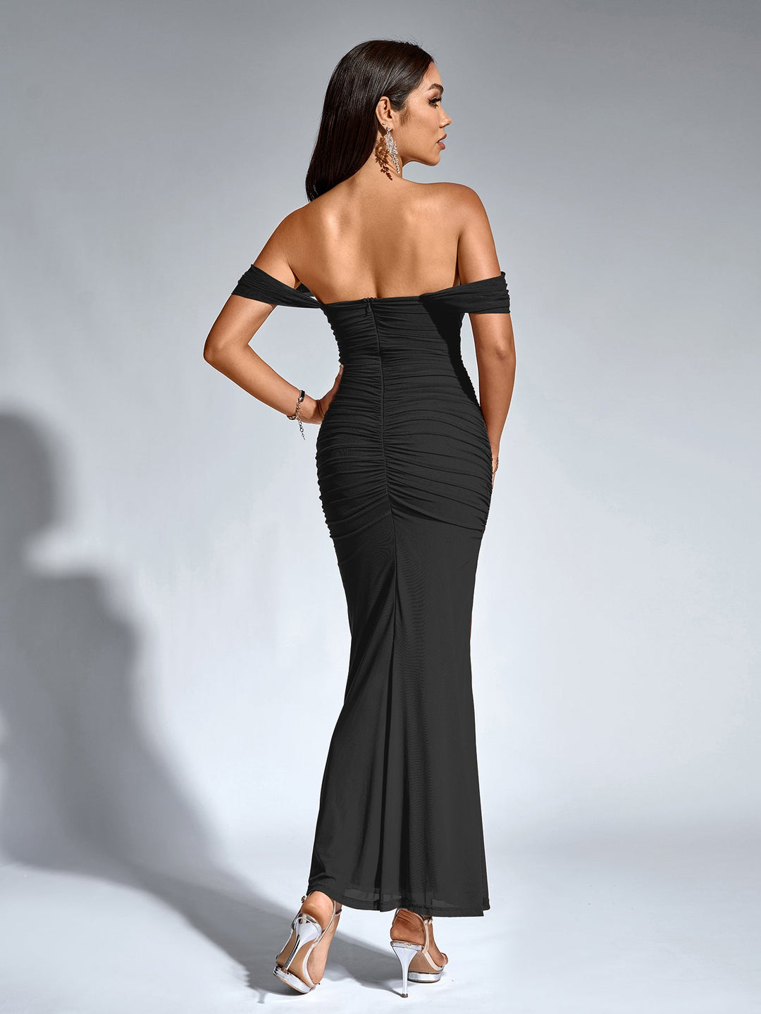Mila | Off Shoulder Ruched Bodycon Dress in first_variant_option1 | Elegant Women&