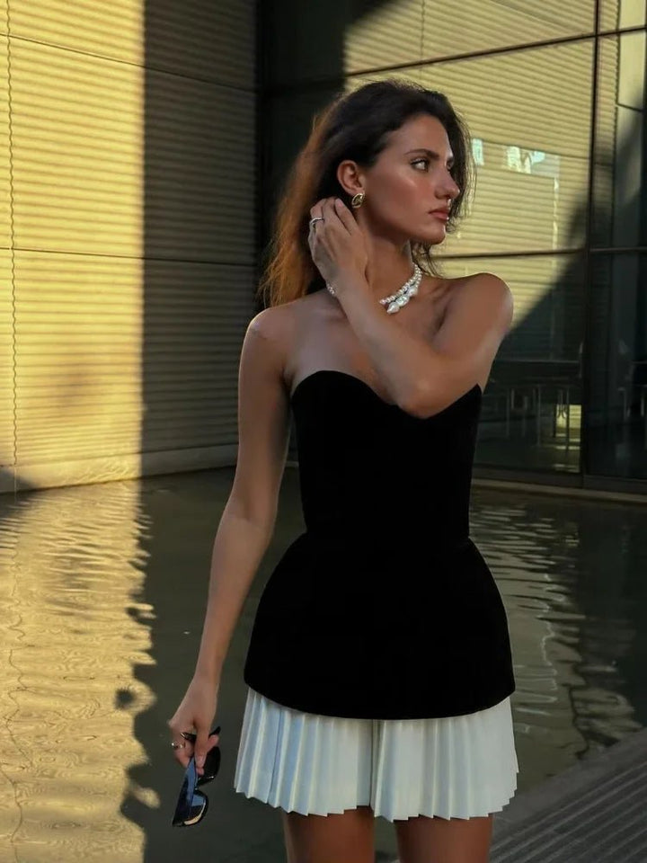 Mylah | Elegant Contrast Dress in first_variant_option1 | Elegant Women&