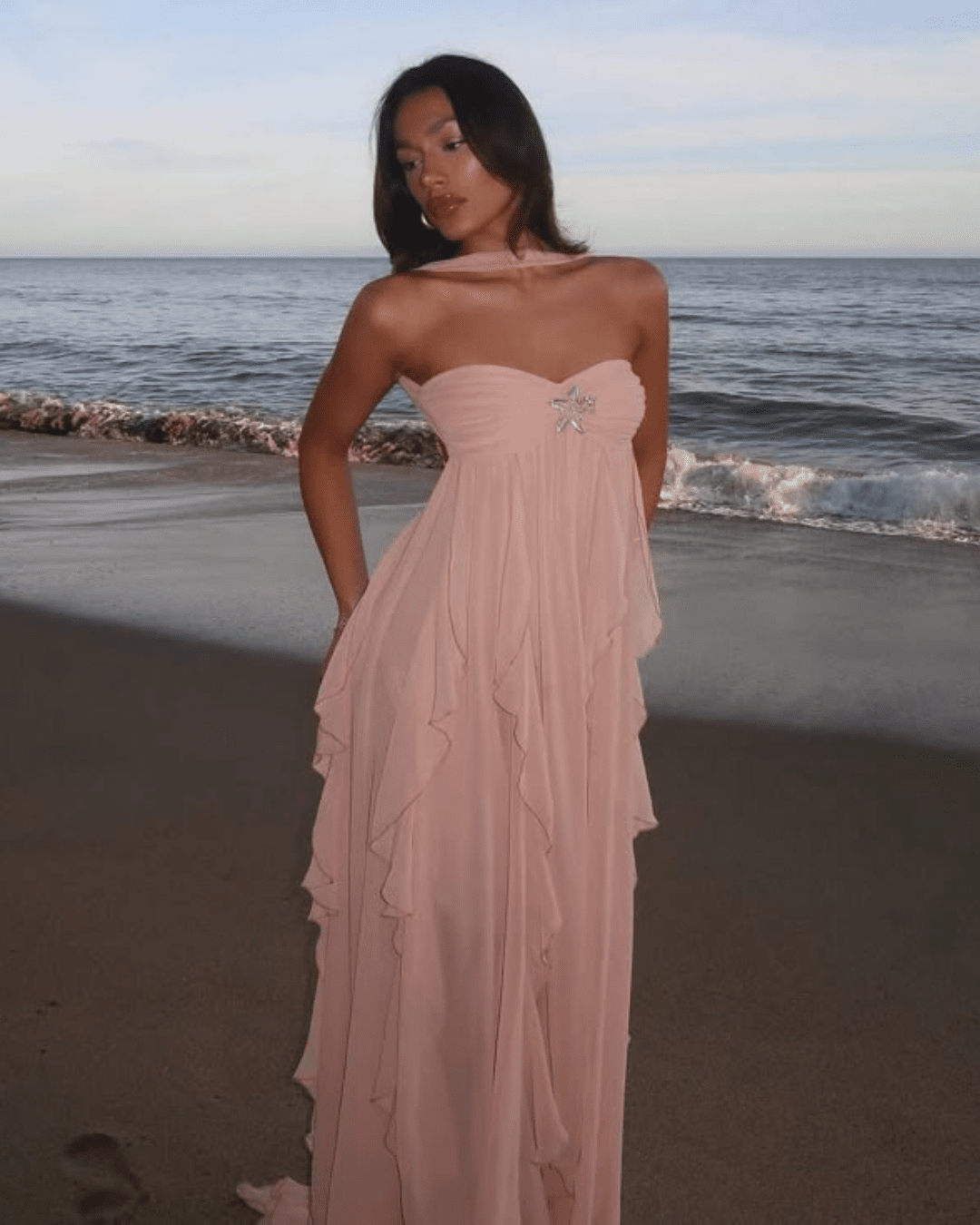 Nyra | Seabreeze Ruffle Gown in first_variant_option1 | Elegant Women&
