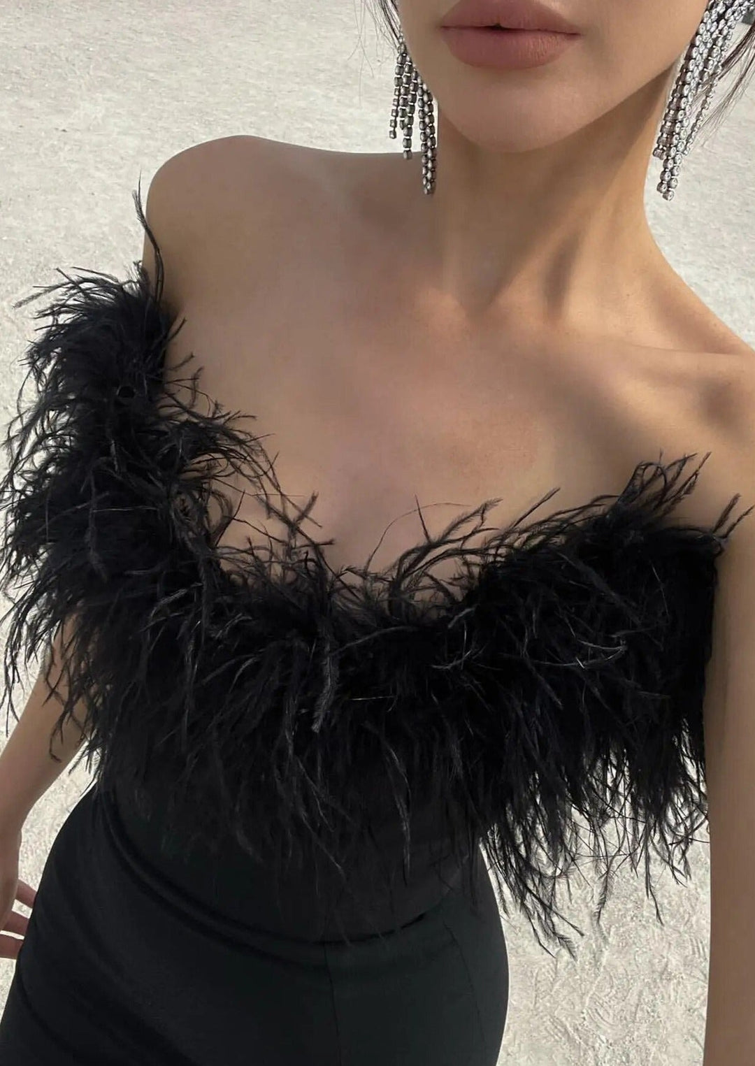 Oriana | Luxurious Feather Dress in first_variant_option1 | Elegant Women&