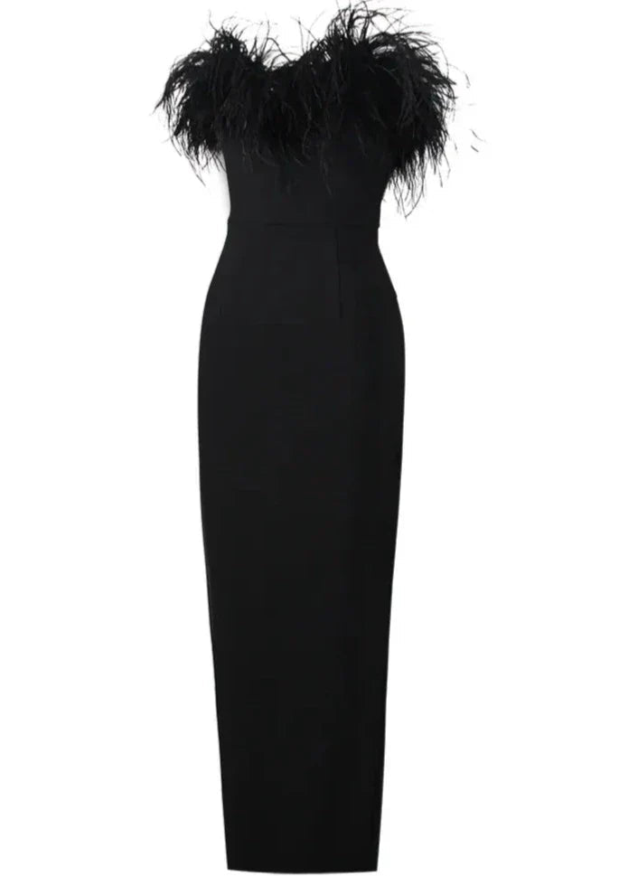 Oriana | Luxurious Feather Dress in first_variant_option1 | Elegant Women&