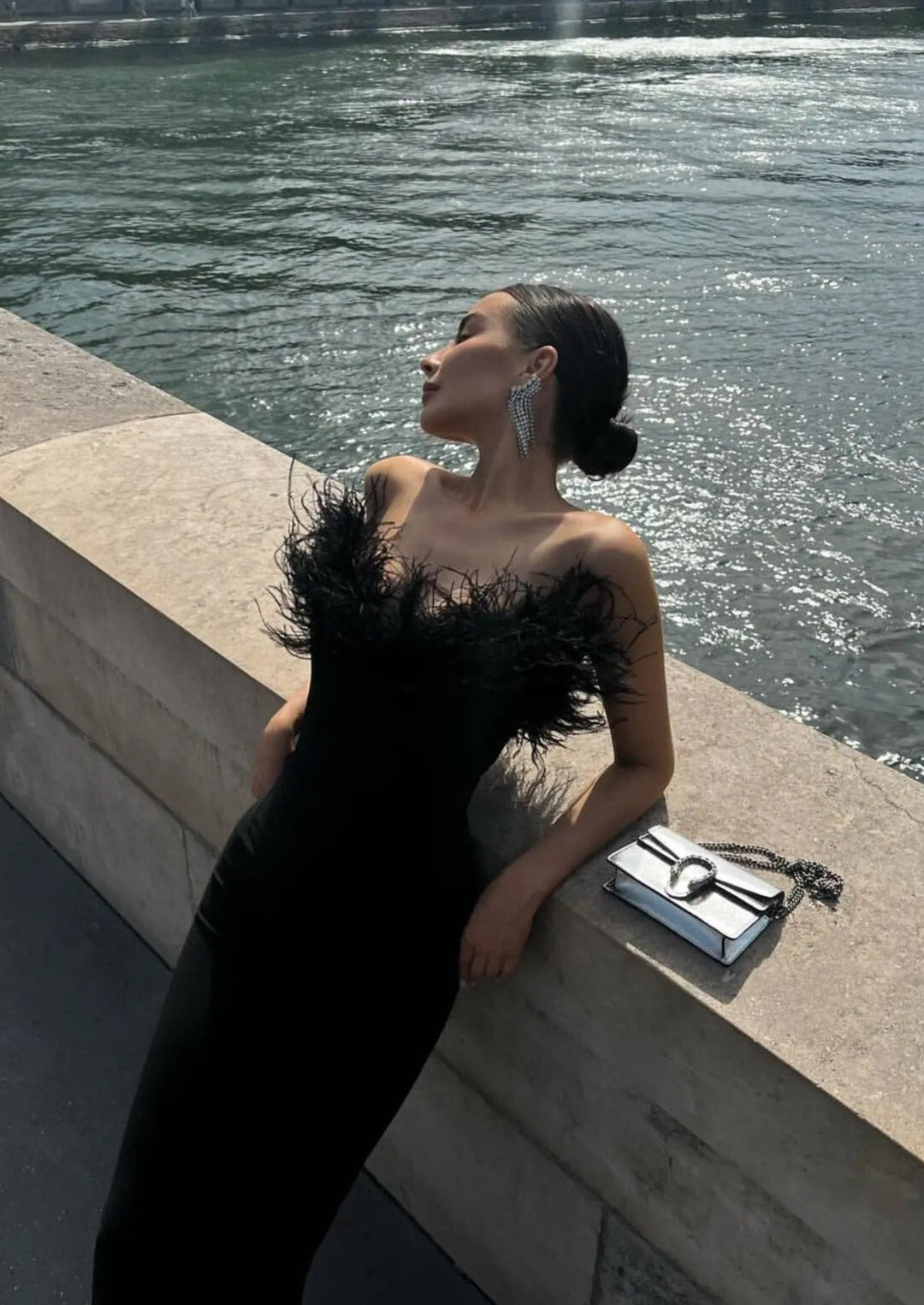 Oriana | Luxurious Feather Dress in first_variant_option1 | Elegant Women&
