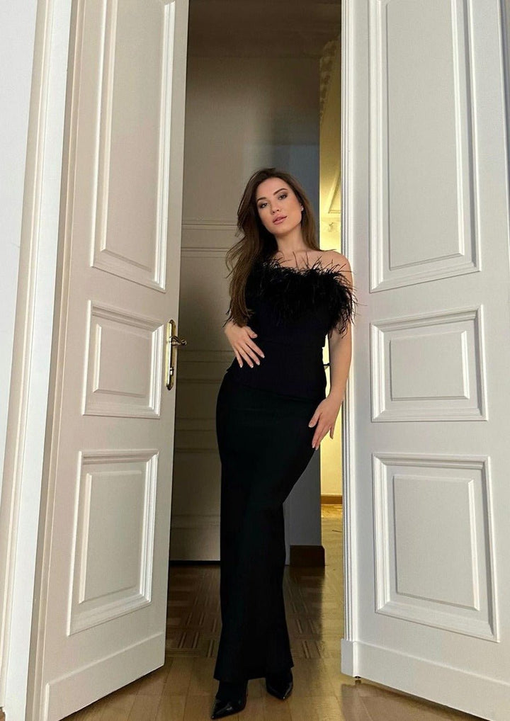 Oriana | Luxurious Feather Dress in first_variant_option1 | Elegant Women&