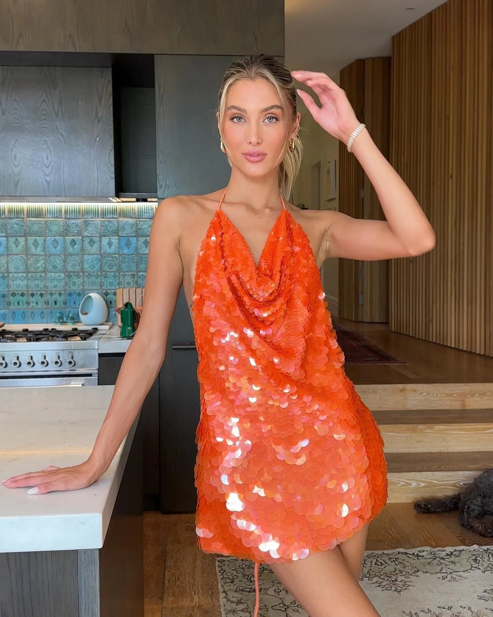 Pia | Sparkling Halter Mini Dress in first_variant_option1 | Elegant Women's Dress - Maeve The Label