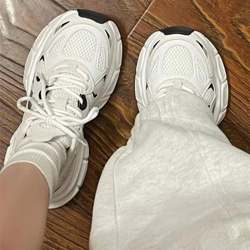 Poppy | Chunky White Sneakers in first_variant_option1 | Elegant Women&