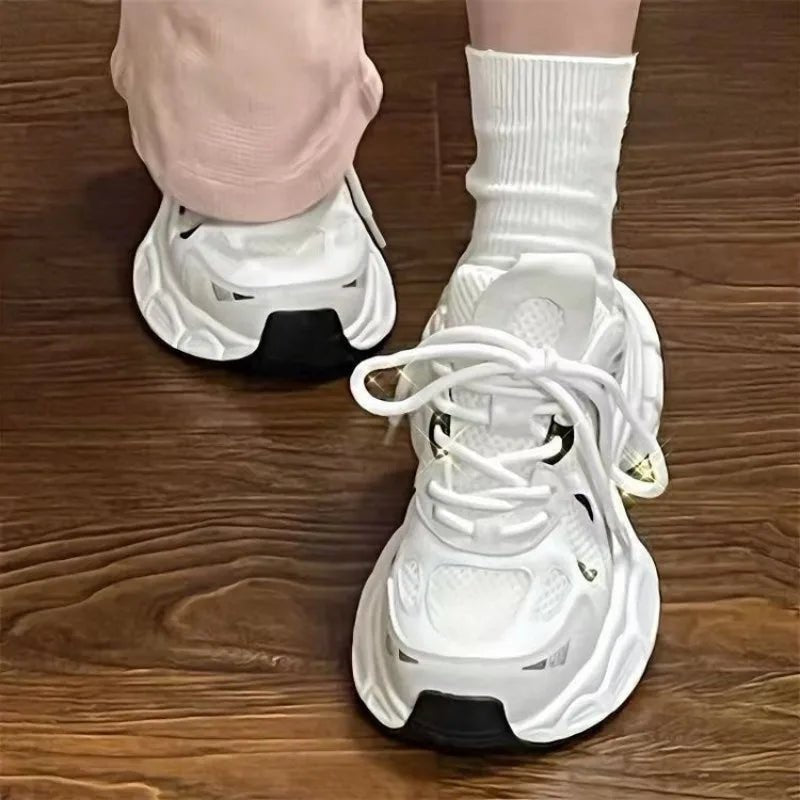 Poppy | Chunky White Sneakers in first_variant_option1 | Elegant Women&