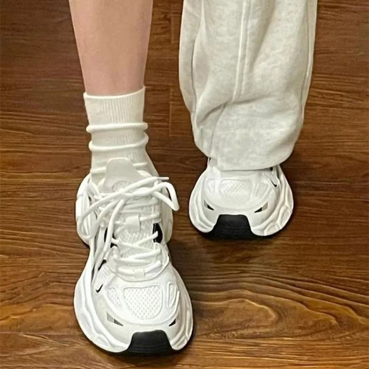 Poppy | Chunky White Sneakers in first_variant_option1 | Elegant Women&