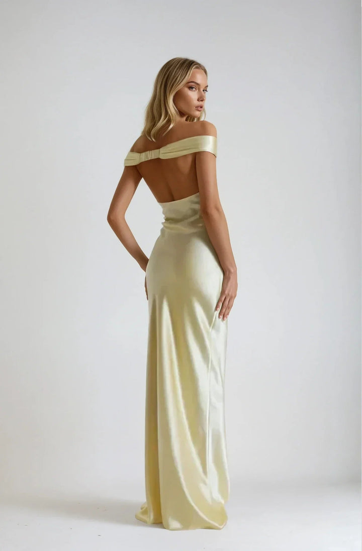 Poppy | Satin Backless Maxi Dress in first_variant_option1 | Elegant Women&