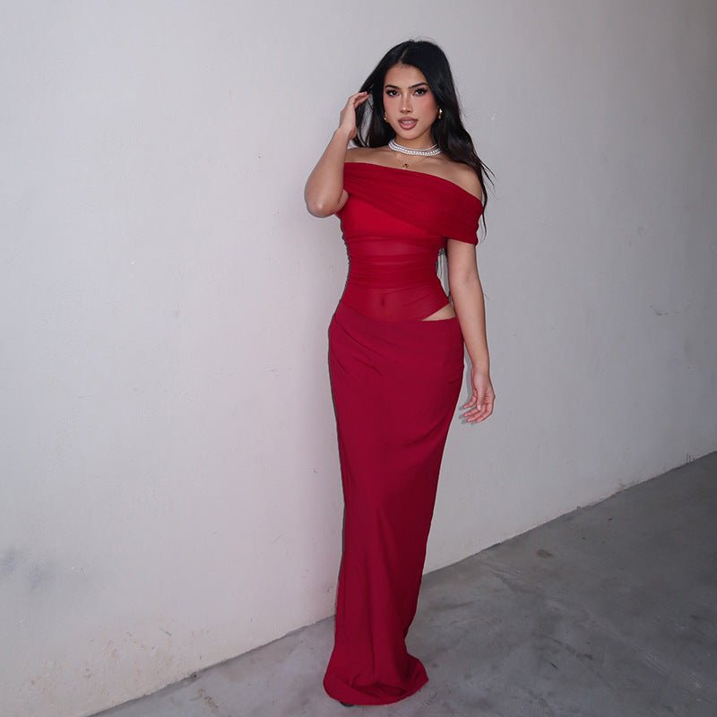 Quelina | Sunveil Drape Dress in first_variant_option1 | Elegant Women&