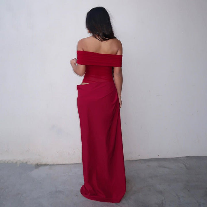 Quelina | Sunveil Drape Dress in first_variant_option1 | Elegant Women&