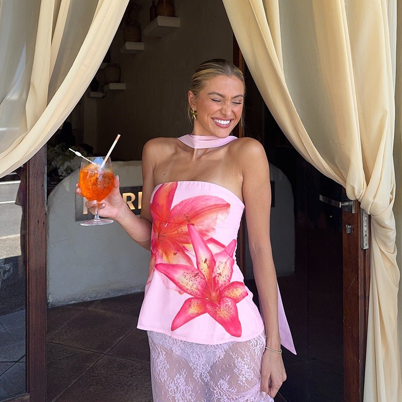 Quinby | Stylish Pink Halter in first_variant_option1 | Elegant Women's Dress - Maeve The Label