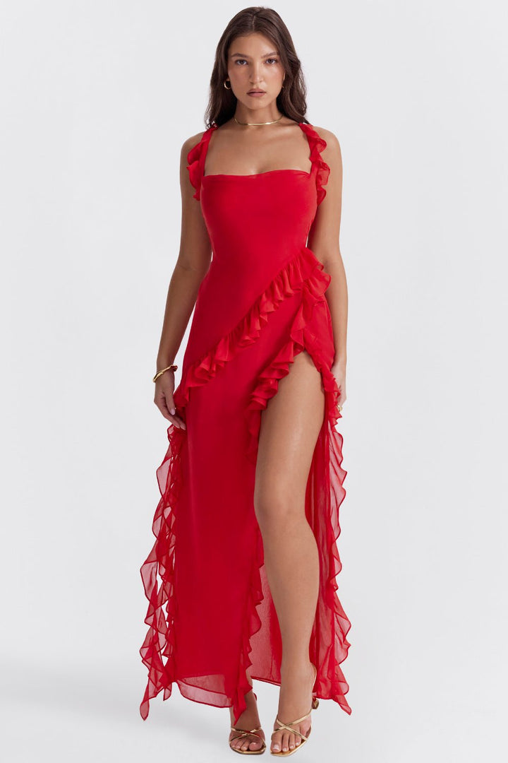 Quinley | Flowy Trim Dress in first_variant_option1 | Elegant Women&