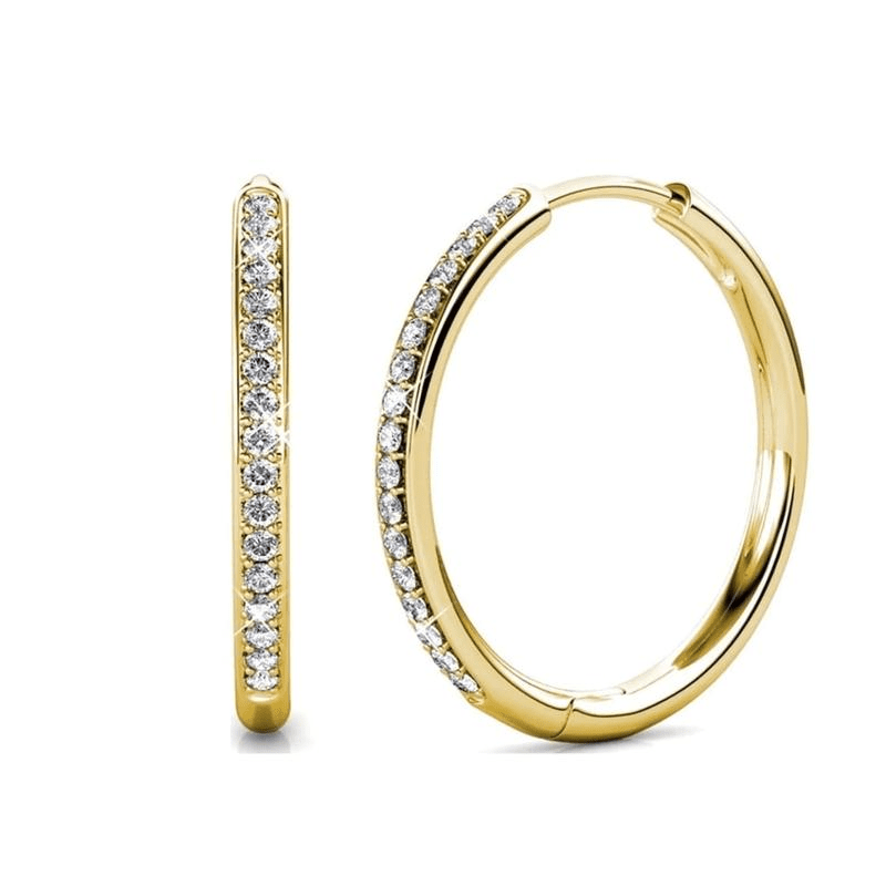 Quivina | Sparkling Pave Hoop Earrings in first_variant_option1 | Elegant Women&
