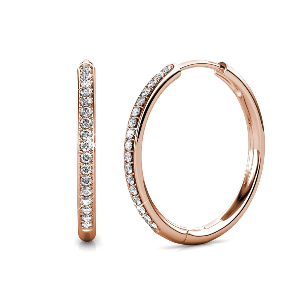 Quivina | Sparkling Pave Hoop Earrings in first_variant_option1 | Elegant Women's Dress - Maeve The Label