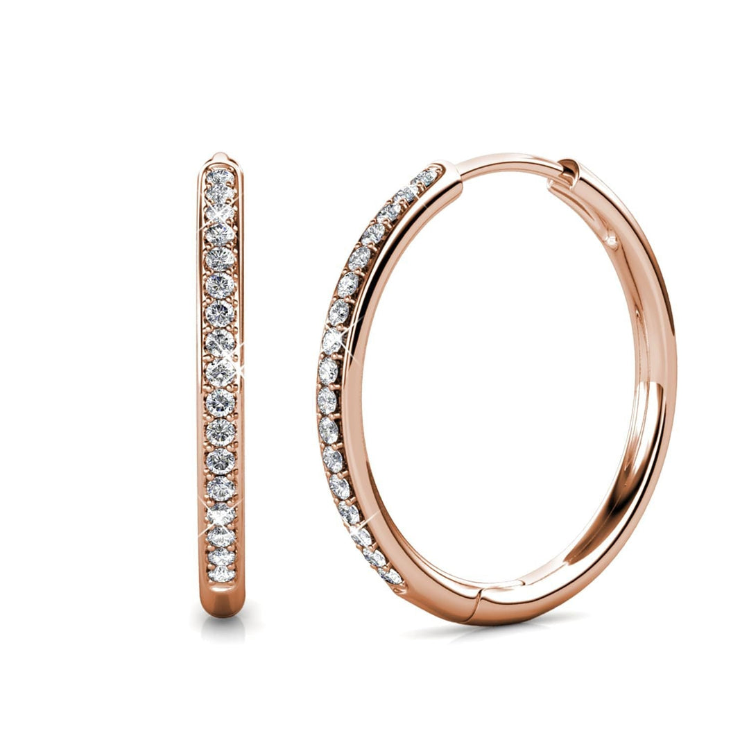Quivina | Sparkling Pave Hoop Earrings in first_variant_option1 | Elegant Women&