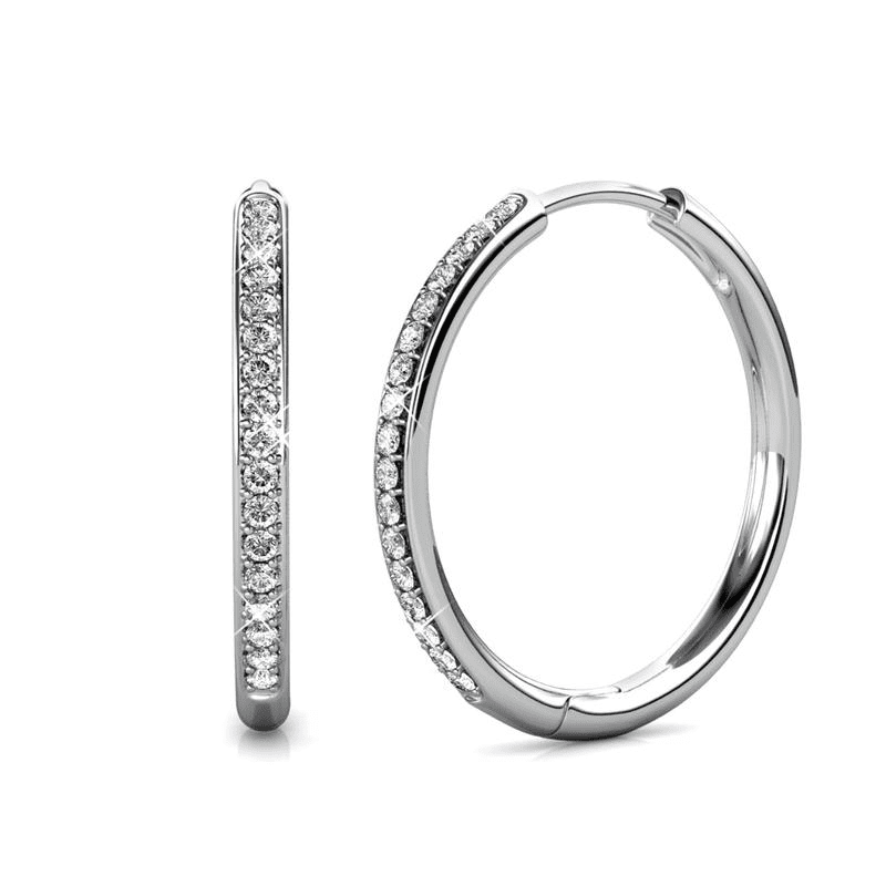 Quivina | Sparkling Pave Hoop Earrings in first_variant_option1 | Elegant Women&