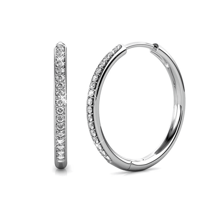 Quivina | Sparkling Pave Hoop Earrings in first_variant_option1 | Elegant Women&