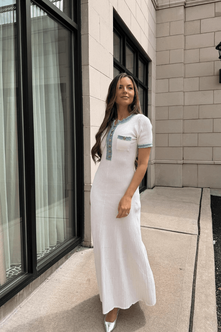 Rhoswen | Azure Collar Dress in first_variant_option1 | Elegant Women&