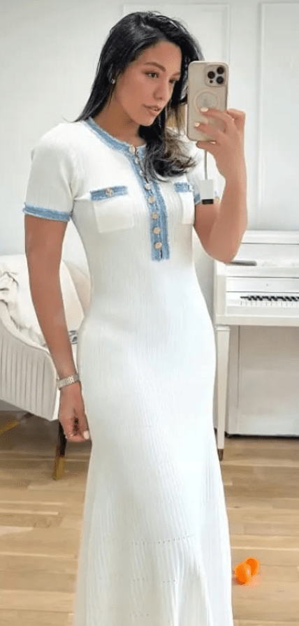 Rhoswen | Azure Collar Dress in first_variant_option1 | Elegant Women&