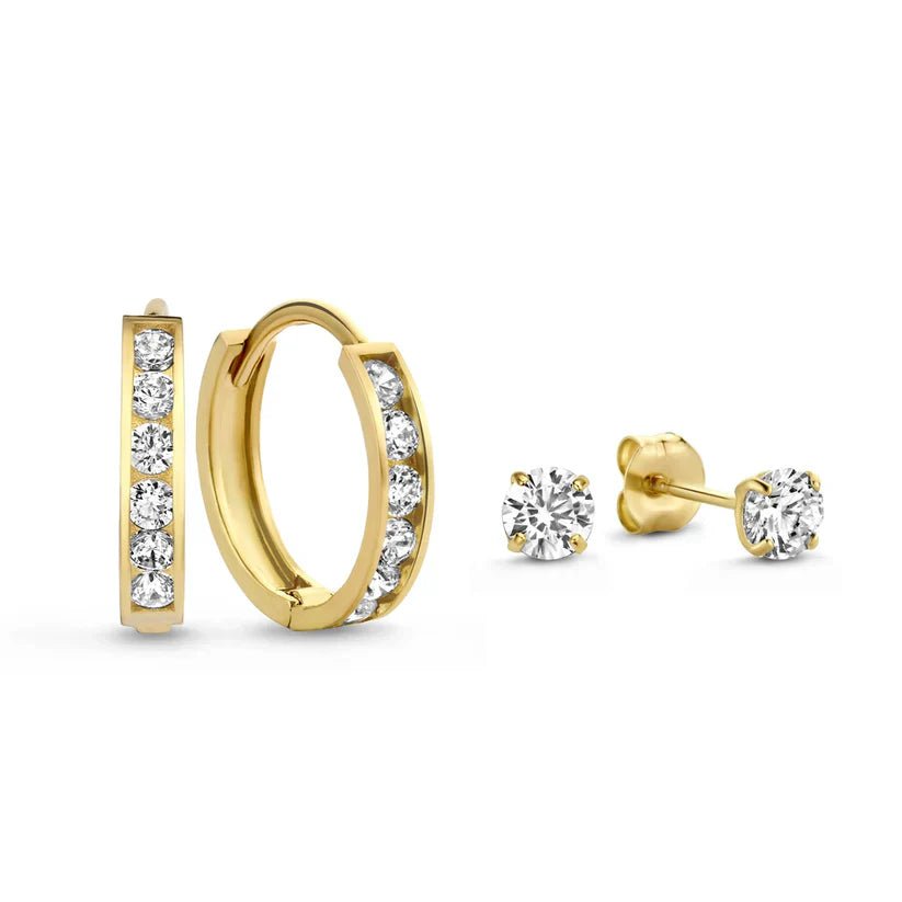 Rivella | Sparkling Hoop and Stud Duo Earrings in first_variant_option1 | Elegant Women&
