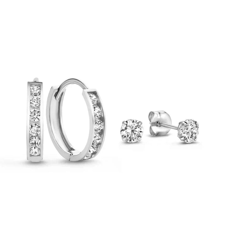 Rivella | Sparkling Hoop and Stud Duo Earrings in first_variant_option1 | Elegant Women&