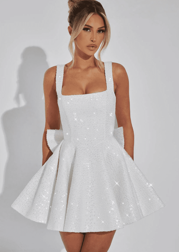 Romy | Dazzling Bow Dress in first_variant_option1 | Elegant Women&