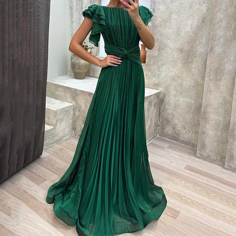 Rory | Pleated Evening Gown in first_variant_option1 | Elegant Women&