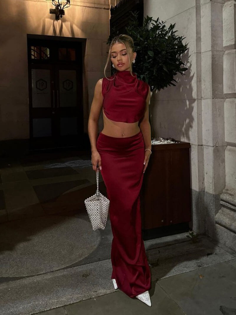 Rosalie | Minimalist Satin Set in first_variant_option1 | Elegant Women&