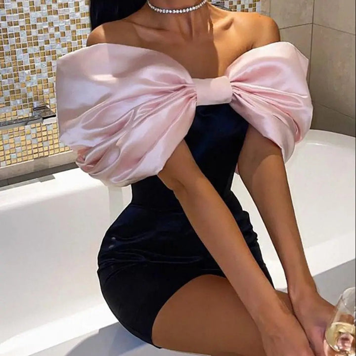 Rowanne | Glamorous Bow Dress in first_variant_option1 | Elegant Women&