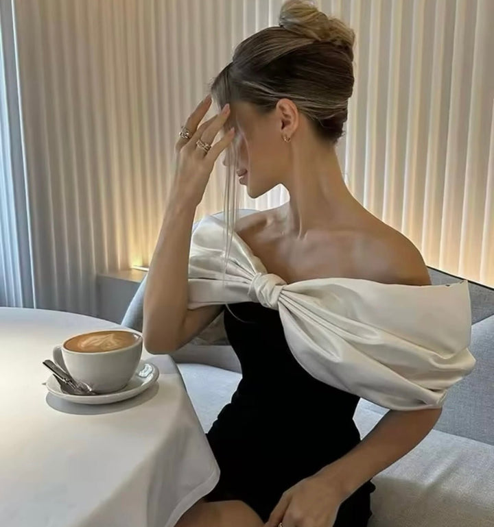 Rowanne | Glamorous Bow Dress in first_variant_option1 | Elegant Women&