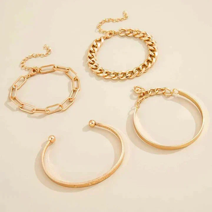 Lunara | Mixed Gold Bangle Bracelet