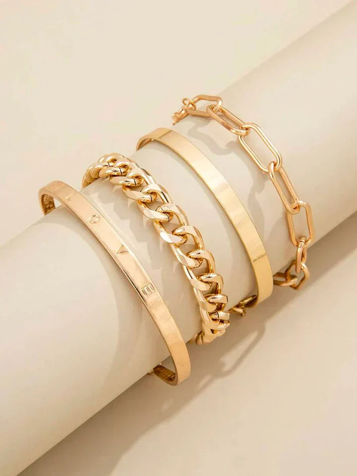 Lunara | Mixed Gold Bangle Bracelet