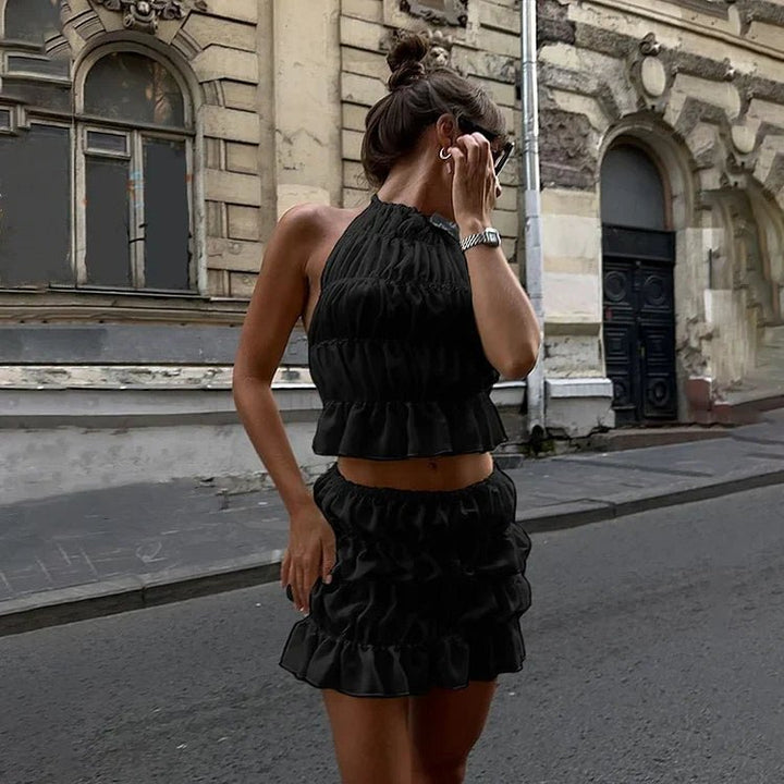 Saffron | Ruffled Two - Piece Set in first_variant_option1 | Elegant Women&