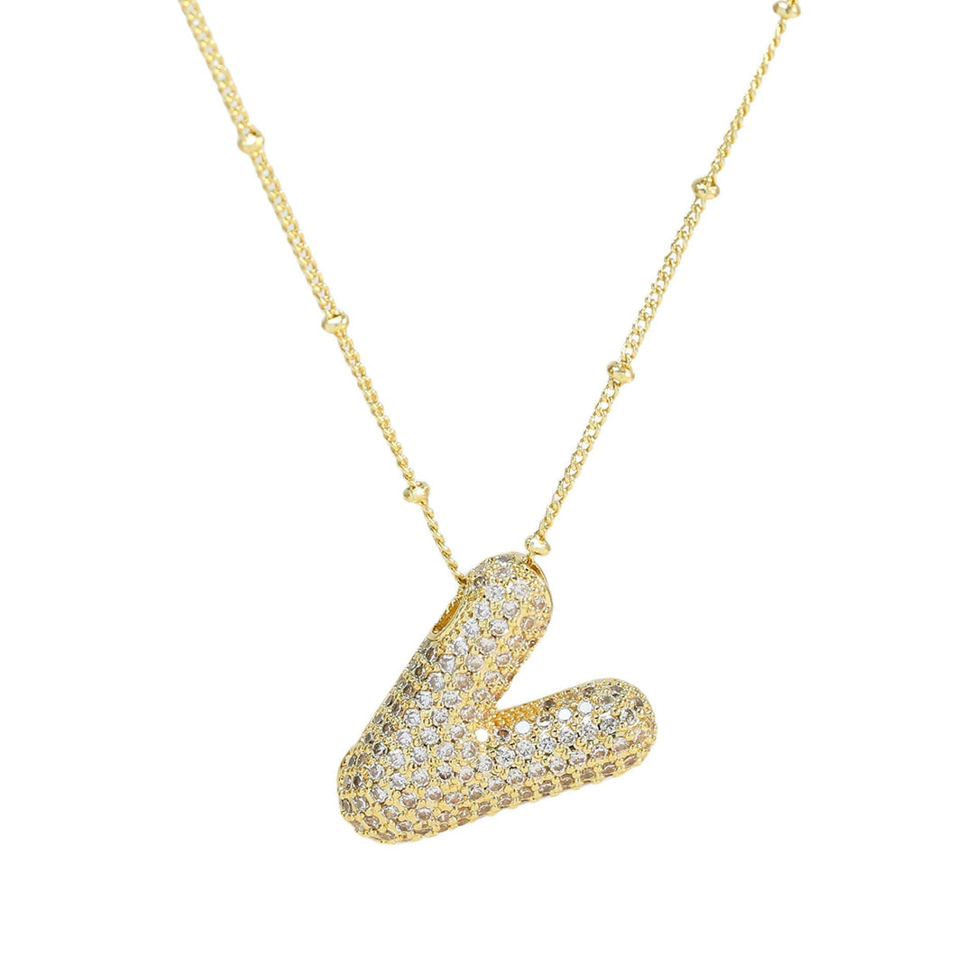 Saskia | Diamond Bubble Letter Necklace in first_variant_option1 | Elegant Women&