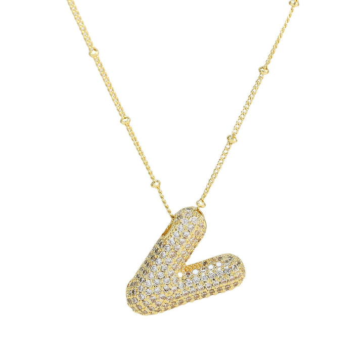 Saskia | Diamond Bubble Letter Necklace in first_variant_option1 | Elegant Women&