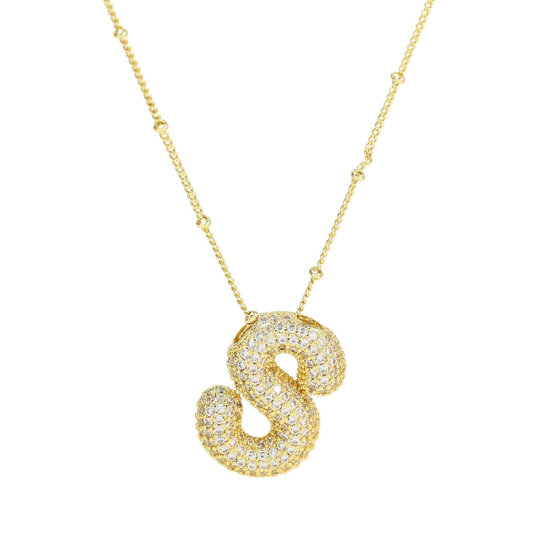 Saskia | Diamond Bubble Letter Necklace in first_variant_option1 | Elegant Women&