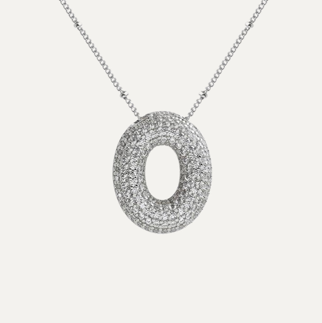 Saskia | Diamond Bubble Letter Necklace in first_variant_option1 | Elegant Women&