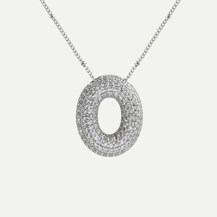 Saskia | Diamond Bubble Letter Necklace in first_variant_option1 | Elegant Women&
