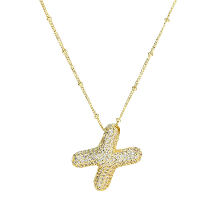 Saskia | Diamond Bubble Letter Necklace in first_variant_option1 | Elegant Women&