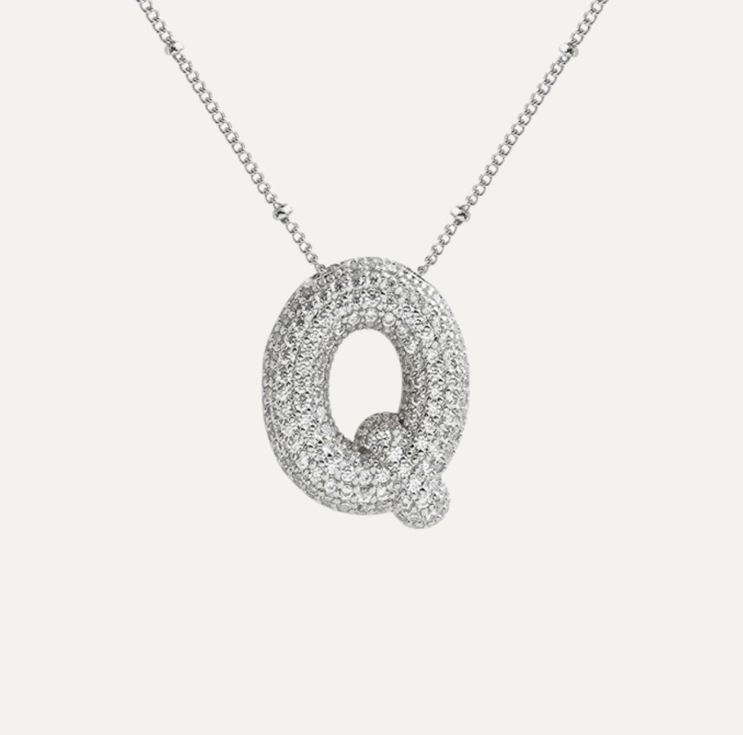 Saskia | Diamond Bubble Letter Necklace in first_variant_option1 | Elegant Women&