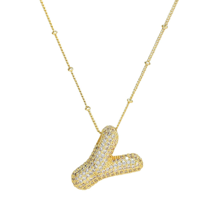 Saskia | Diamond Bubble Letter Necklace in first_variant_option1 | Elegant Women&