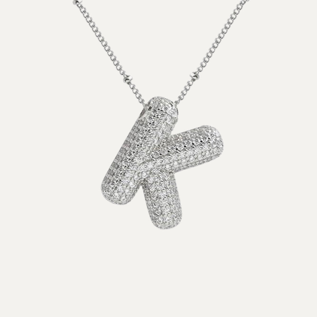 Saskia | Diamond Bubble Letter Necklace in first_variant_option1 | Elegant Women&