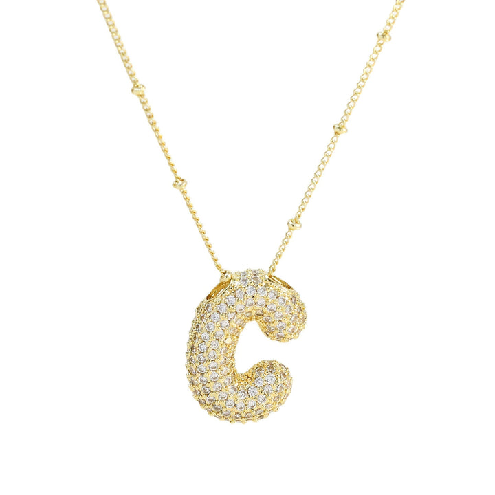 Saskia | Diamond Bubble Letter Necklace in first_variant_option1 | Elegant Women&