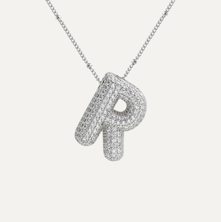 Saskia | Diamond Bubble Letter Necklace in first_variant_option1 | Elegant Women&