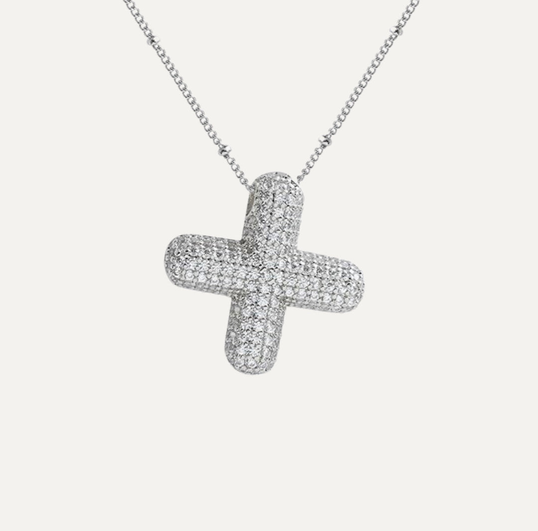 Saskia | Diamond Bubble Letter Necklace in first_variant_option1 | Elegant Women&