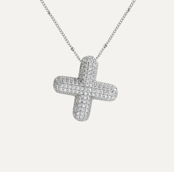 Saskia | Diamond Bubble Letter Necklace in first_variant_option1 | Elegant Women&