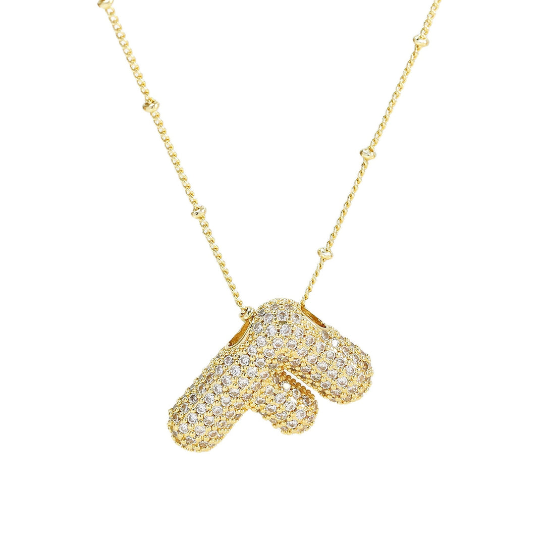 Saskia | Diamond Bubble Letter Necklace in first_variant_option1 | Elegant Women&