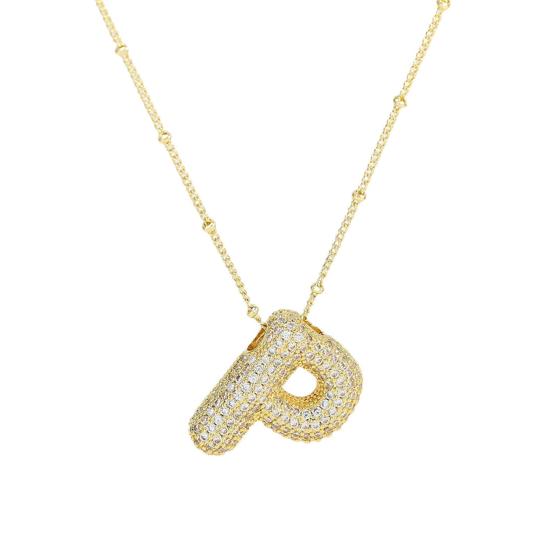 Saskia | Diamond Bubble Letter Necklace in first_variant_option1 | Elegant Women&