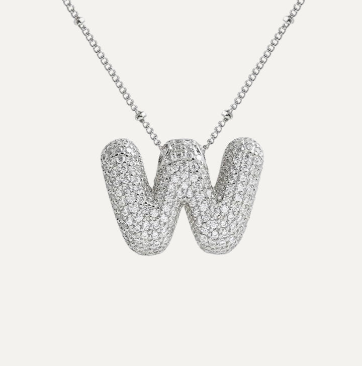 Saskia | Diamond Bubble Letter Necklace in first_variant_option1 | Elegant Women&